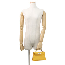 将图像加载到图库查看器中,HERMES Mini Kelly 2 Verso Jaune Ambre/Rose Tyrien Chevre Shamqila