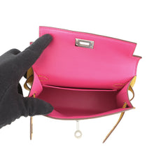 Load image into Gallery viewer, HERMES Mini Kelly 2 Verso Jaune Ambre/Rose Tyrien Chevre Shamqila