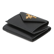 将图像加载到图库查看器中,PRADA Vitello Move Tri-fold Compact Wallet Black1MH021 Leather