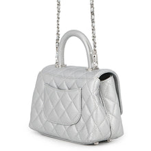 Load image into Gallery viewer, CHANEL Coco Handle 2WAYHandbag SilverAS2215 Caviar Leather Size XXS