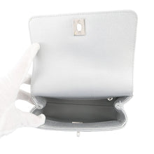 将图像加载到图库查看器中,CHANEL Coco Handle 2WAYHandbag SilverAS2215 Caviar Leather Size XXS