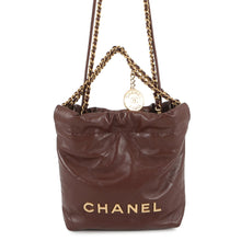 Load image into Gallery viewer, CHANEL CHANEL22 ChainBag BrownAS3980 Shiny Calf Leather Size Mini