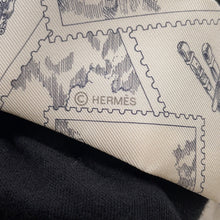 Load image into Gallery viewer, HERMES Twilly Fauve, the stamp enthusiast Le Philateliste du Faubourg Parchement/Graphite/Gray Silk100%