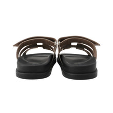 Load image into Gallery viewer, HERMES Shipley Sandals Etoupe/Black Epsom Rubber Size 37