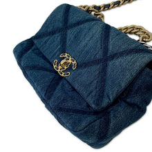将图像加载到图库查看器中,CHANEL 19 ChainShoulder Bag BlueAS1160 Denim