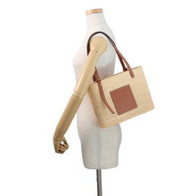 Load image into Gallery viewer, LOEWE Anagram Square Basket Bag Beige/TanACBK099X04 Raffia Leather Size Small