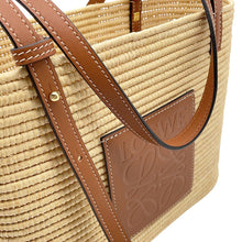 Load image into Gallery viewer, LOEWE Anagram Square Basket Bag Beige/TanACBK099X04 Raffia Leather Size Small