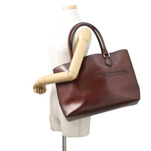 Load image into Gallery viewer, Berluti Calligraphy Tote Bag Brown Leather