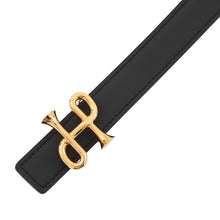 将图像加载到图库查看器中,HERMES KohlBaroque Belt Size 31.5" Black/Gold Epsom Box Calf Leather