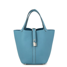 Load image into Gallery viewer, HERMES Picotin Lock New Blue Jean Taurillon Clemence Size PM