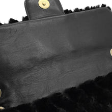 将图像加载到图库查看器中,CHANEL Lapin ChainShoulder Bag Black Lapin Leather Size 25