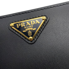 将图像加载到图库查看器中,PRADA Triangle Logo Compact Wallet Black1ML050 Leather