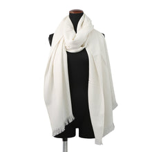 Load image into Gallery viewer, HERMES Stole New Libris Size 75x213 cm Ivoire Cashmere85% Silk15%