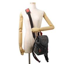 Load image into Gallery viewer, Christian Louboutin Explorer Funk Studded Backpack Black/Red3215038 Leather Canvas Size Small