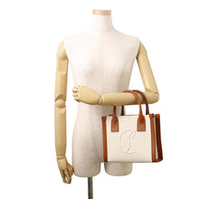 Load image into Gallery viewer, Christian Louboutin BY MY SIDE Tote Natural/Brown1245235 Canvas Leather Size Mini
