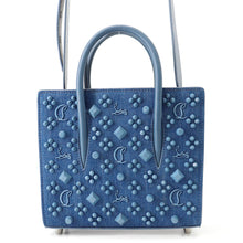 将图像加载到图库查看器中,Christian Louboutin Paloma Denim Top Handle Blue3245299 Denim Leather Size Mini