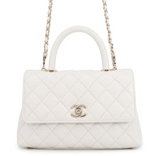 将图像加载到图库查看器中,CHANEL Coco Handle 2WAYHandbag WhiteA92990 Caviar Leather Size XS