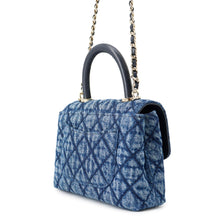 将图像加载到图库查看器中,CHANEL Matelasse Coco Handle 2WAYHandbag BlueAP4244 Washed Denim Calf Leather Size Mini mini