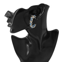 将图像加载到图库查看器中,CHANEL CC Logo Hoop Earrings DenimABF160 Denim Metal