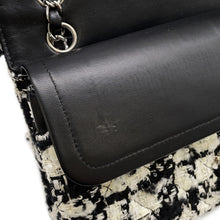 Load image into Gallery viewer, CHANEL Matelasse Double Flap Chain Shoulder Bag Black/WhiteA01112 Tweed Size 25