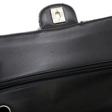 Load image into Gallery viewer, CHANEL Matelasse Double Flap Chain Shoulder Bag Black/WhiteA01112 Tweed Size 25