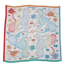 Load image into Gallery viewer, HERMES Carre Jean Leopard Size 140 Gray/Multicolor Cashmere Silk