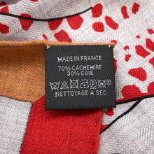 Load image into Gallery viewer, HERMES Carre Jean Leopard Size 140 Gray/Multicolor Cashmere Silk