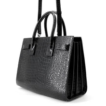 Load image into Gallery viewer, SAINT LAURENT PARIS Jour Baby Black421863 Croco embossed leather