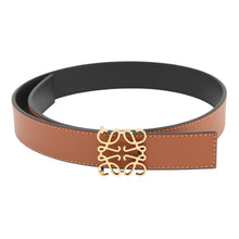 Load image into Gallery viewer, LOEWE Anagram Belt Reversible Size 65/26 Tan/Black Leather