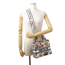 将图像加载到图库查看器中,Dior Lady D-Lite 2WAY Bag White/Multicolor Canvas Size Medium