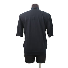 将图像加载到图库查看器中,HERMES Short-sleeved cardigan 《H Baltack》 Size S Navy Cotton100%