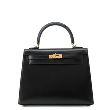 Load image into Gallery viewer, HERMES Kelly Sellier Black Box Calf Leather Size 25