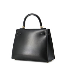 Load image into Gallery viewer, HERMES Kelly Sellier Black Box Calf Leather Size 25