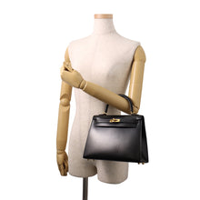 Load image into Gallery viewer, HERMES Kelly Sellier Black Box Calf Leather Size 25