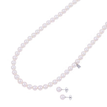 将图像加载到图库查看器中,MIKIMOTO Etrenne Necklace and Earrings Set 18K White Gold