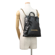 Load image into Gallery viewer, CHANEL CHANEL22 Backpack BlackAS3859-B08037-94305 Shiny Calf Leather Size Small