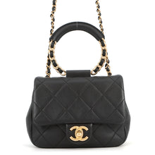 将图像加载到图库查看器中,CHANEL Matelasse Top Handle Mini Flap Bag BlackAS1357 Lambskin