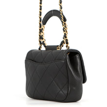 将图像加载到图库查看器中,CHANEL Matelasse Top Handle Mini Flap Bag BlackAS1357 Lambskin