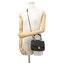 将图像加载到图库查看器中,CHANEL Matelasse Top Handle Mini Flap Bag BlackAS1357 Lambskin