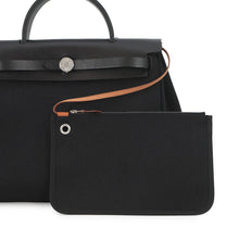 Load image into Gallery viewer, HERMES Herbag Zip SPO Black Toile Officier Vache Hunter Leather Size PM