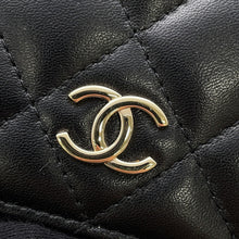 将图像加载到图库查看器中,CHANEL Matelasse Camellia Ribbon Chain Wallet BlackAP1649 Lambskin