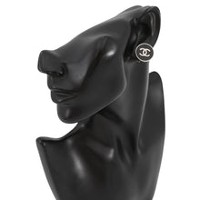 Load image into Gallery viewer, CHANEL CC Logo Earring Black Metal
