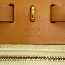 将图像加载到图库查看器中,HERMES Herbag Zip Le Tourne Beton/Natural Sable Toile H Vache Hunter Leather Size PM