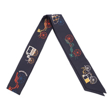 Load image into Gallery viewer, HERMES Twilly Long Twilly A to Berlin Blue・Noir/MulticolorH854175S Silk100%