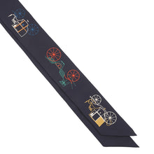 Load image into Gallery viewer, HERMES Twilly Long Twilly A to Berlin Blue・Noir/MulticolorH854175S Silk100%