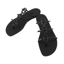 将图像加载到图库查看器中,HERMES Mykonos Sandals Black Rubber Size 39