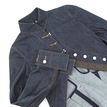 将图像加载到图库查看器中,LOUIS VUITTON Asymmetric Denim Jacket Size 34 NavyRW242WB Cotton100%