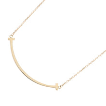 Load image into Gallery viewer, TIFFANY&Co. T Smile Necklace Size Small60011679 18K Yellow Gold