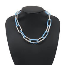 Load image into Gallery viewer, Bottega Veneta Chain choker necklace Light Blue SV925 Light BlueEnamel