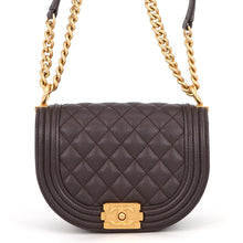 将图像加载到图库查看器中,CHANEL Boy Chanel ChainShoulder Bag BrownAS3350 Caviar Leather